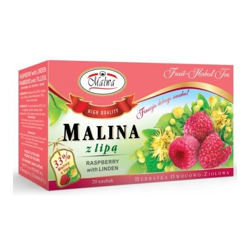 Malwa Herbal Tea Raspberry with Linden 20tb 40g /  Malina z Lipa