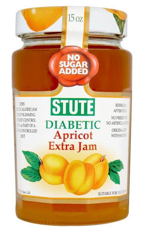 Stute Diabetic Apricot Jam Sugar Free 430g Stute, England