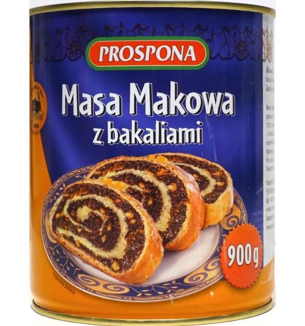 Prospona Poppy Seed Filling 900g / Masa Makowa z Bakaliami Prospona