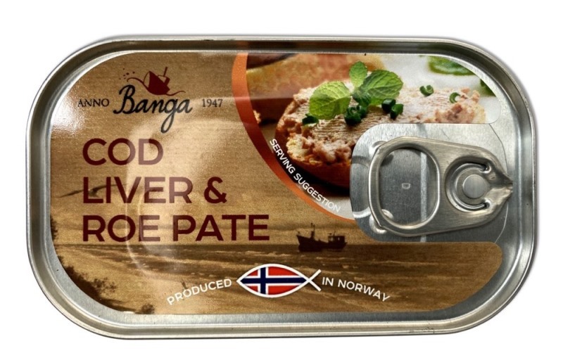Banga Cod Liver and Roe Pate Canned 120g Banga, Iceland