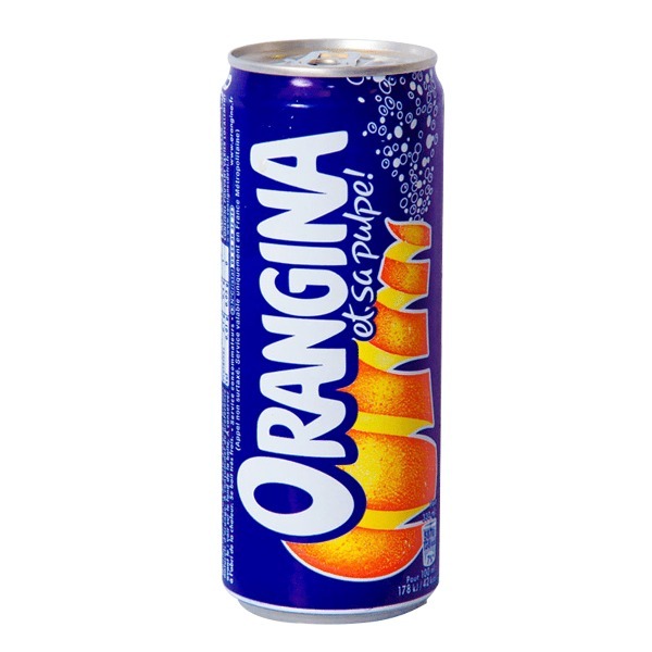 Orangina Sparkling Citrus Beverage Can 330ml / All Natural Orangina, France