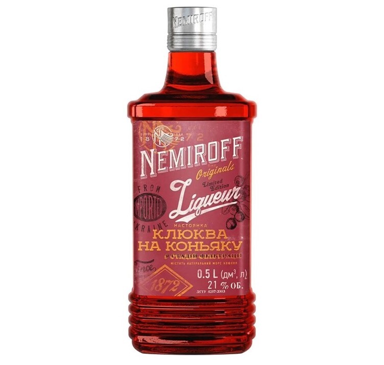 Nemiroff Liqueur Cranberry on Brandy 0.5L Nemiroff, Ukraine