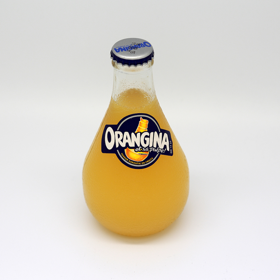 Orangina Sparkling Citrus Beverage Glass Bottle 250ml / All Natural Orangina, France