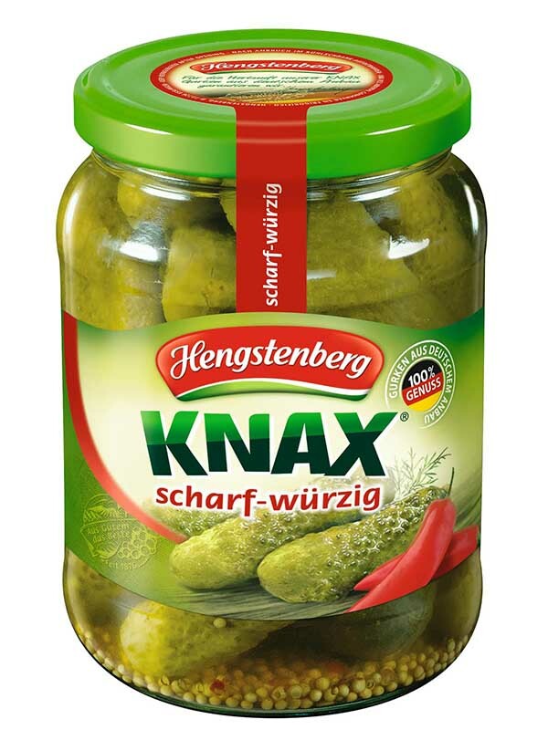 Hengstenberg Knax Gherkins Spicy 670g Hengstenberg, Germany