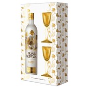White Birch Gold Vodka w/Stemmed Glasses 0.7L / Gift Pack