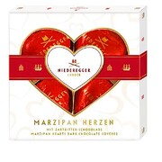 Niederegger Marzipan Hearts in Dark Chocolate Gift Box 50g