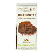 Laurieri Cookies Cocoa Flavored Quadrotti 200g / al Cacao
