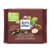 Ritter Sport Chocolate Bar Milk Raisins & Hazelnuts 100g