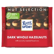 Ritter Sport Chocolate Bar Dark w/Whole Hazelnuts 100g