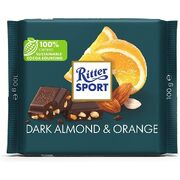 Ritter Sport Chocolate Bar Dark Almond & Orange 100g