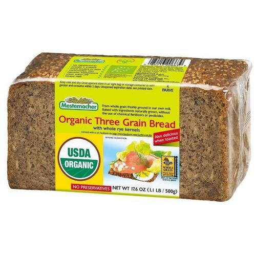 Mestemacher Organic Three Grain Rye Bread 500g
