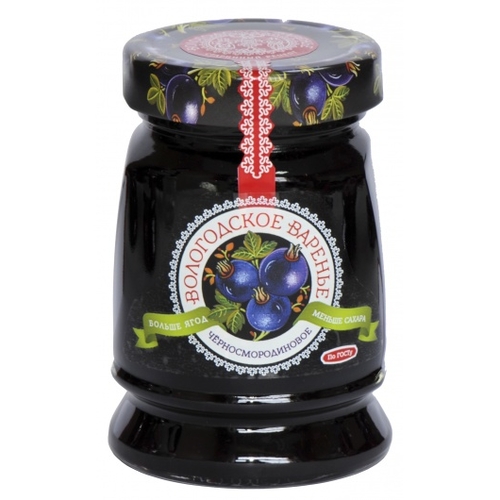 Vologodskoe Black Currant Jam Preserve 370g