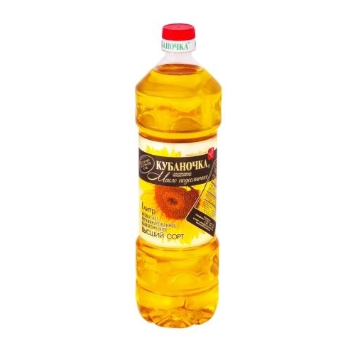Kubanochka Sunflower Oil Cold Pressed Unrefined Top Grade 1L