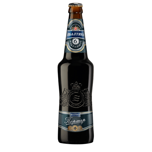 Baltika 6 Craft Dark Porter Beer Bottle 0.47L