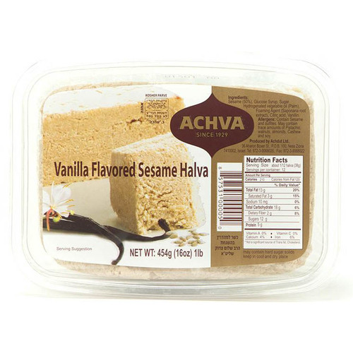 Achva Sesame Halva Vanilla 454g Achva, Israel