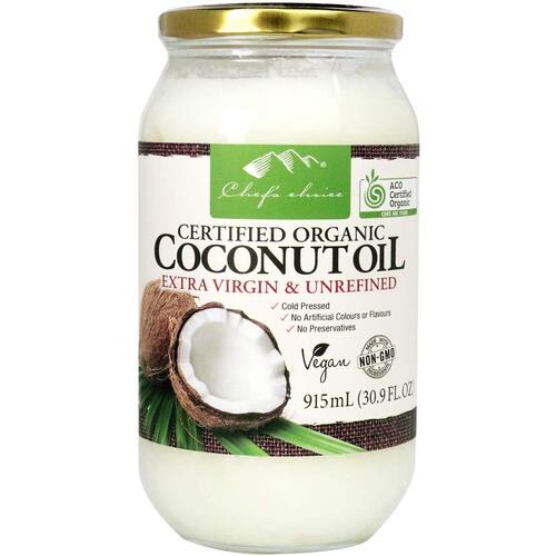 Chef's Choice Organic Coconut Oil Extra Virgin & Unrefined 915ml
