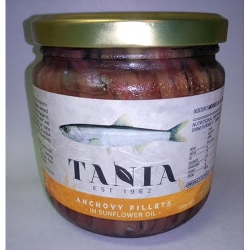 Tania Anchovy Fillets in Sunflower Oil 450g Tania, Italy