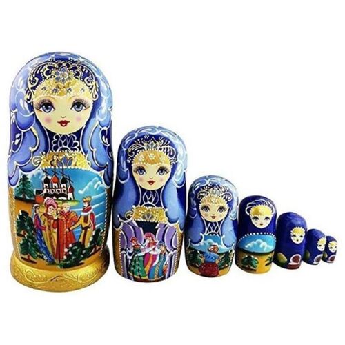 Wooden Russian Dolls Matryoshka Fairy Tale 7pc