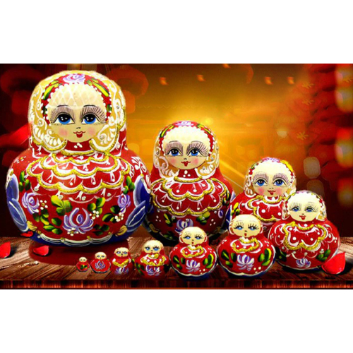 Wooden Russian Dolls Matryoshka Multicolour 10pc