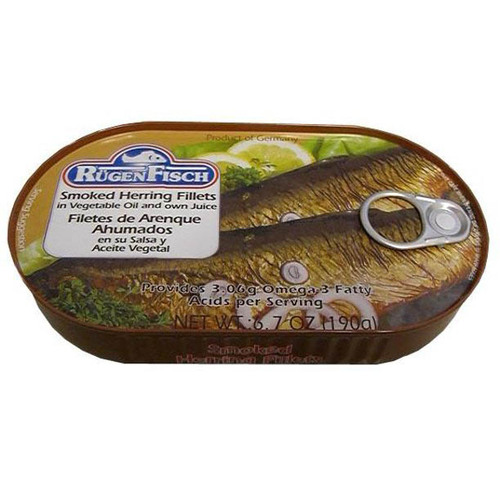 Rugen Smoked Herring Fillets in Oil 190g / Filetes de Arenque Ahumados