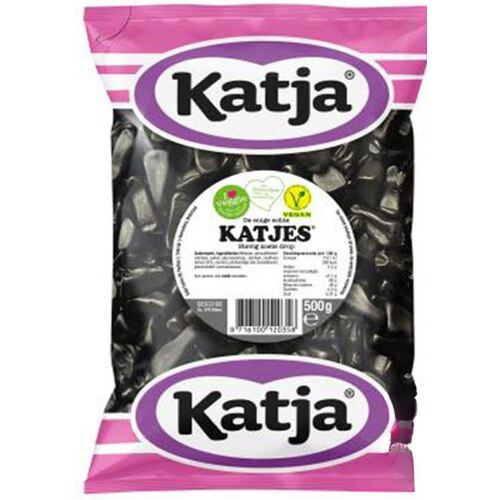 Katja Dutch Licorice Cat Sweet & Hard Bag 500g / Katjesdrop