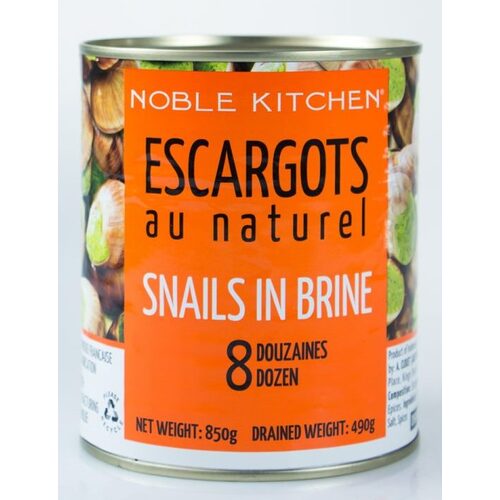 Noble Kitchen Escargots Natural Snails in Brine 8 Dozens 850g