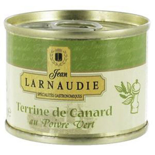 Jean Larnaudie Duck Pate w/Green Pepper Tin 65g / Terrine de Canard 