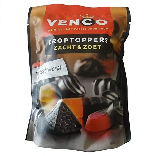 Venco Dutch Licorice Droptoppers Soft & Sweet 270g / Zacht & Zoet