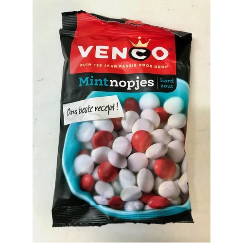 Venco Dutch Licorice Red & White Mint 173g / Mintnopjes Venco