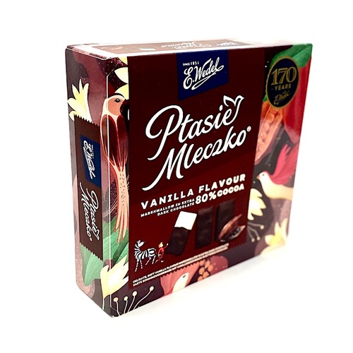 Wedel Marshmallow Extra Dark Chocolate Vanilla 360g / Ptasie Mleczko
