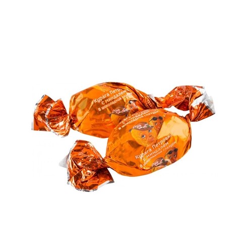 KDV Candies Apricot w/Almonds in Chocolate Loose 250g / Курага Петровна