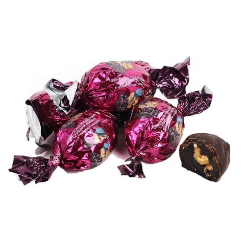 KDV Candies Prunes w/Walnuts in Chocolate Loose 250g / Чернослив Михайлович