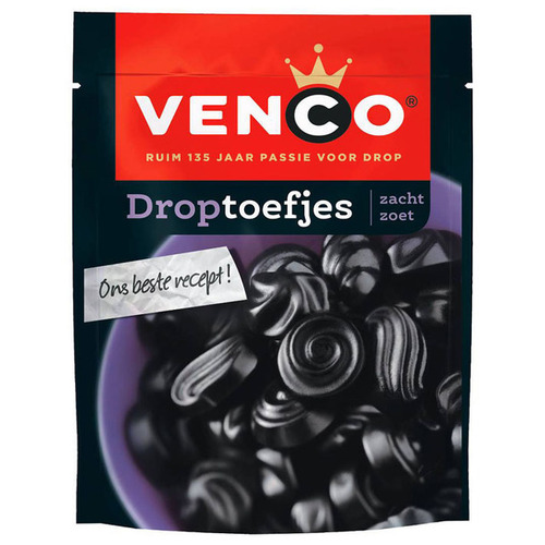 Venco Dutch Licorice Soft Sweet 260g / Droptoefjes Zacht Zoet Venco