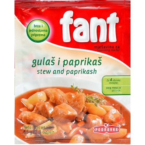 Podravka Fant Stew and Paprikash Seasoning Mix for Goulash 65g