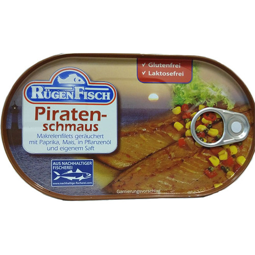 Rugen Smoked Mackerel Fillets w/Paprika and Corn 200g / Pirate Feast