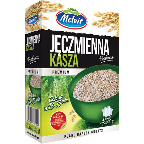 Melvit Boil-in-Bag Pearl Barley Groats Premium 400g / Jeczmenna Kasza